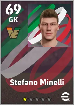 Stefano Minelli eFootball 2026 player card — 69 OVR GK