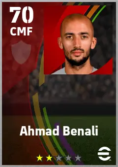 Ahmad Benali eFootball 2026 player card — 70 OVR CMF