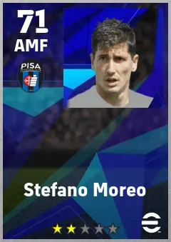 Stefano Moreo eFootball 2026 player card — 71 OVR AMF