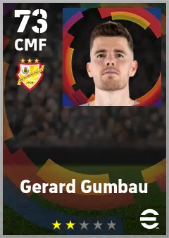 Gerard Gumbau eFootball 2026 player card — 73 OVR CMF