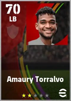 Amaury Torralvo eFootball 2026 player card — 70 OVR LB