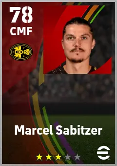 Marcel Sabitzer eFootball 2026 player card — 78 OVR CMF