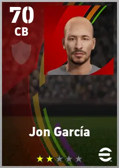 Jon Garcia eFootball 2026 player card — 70 OVR CB