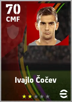 Ivajlo Cocev eFootball 2026 player card — 70 OVR CMF