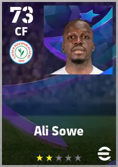 Ali Sowe eFootball 2026 player card — 73 OVR CF