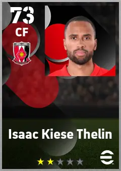 Isaac Kiese Thelin eFootball 2026 player card — 73 OVR CF