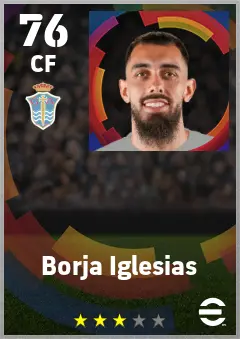 Borja Iglesias eFootball 2026 player card — 76 OVR CF