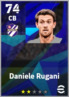 Daniele Rugani eFootball 2026 player card — 74 OVR CB