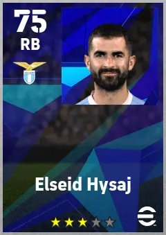 Elseid Hysaj eFootball 2026 player card — 75 OVR RB