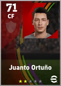 Juanto Ortuno eFootball 2026 player card — 71 OVR CF