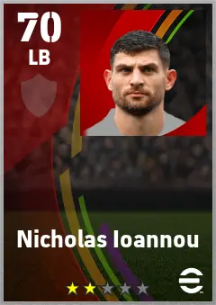 Nicholas Ioannou eFootball 2026 player card — 70 OVR LB