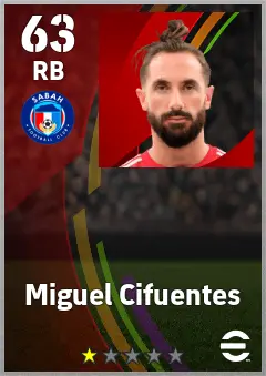 Miguel Cifuentes eFootball 2026 player card — 63 OVR RB