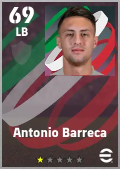Antonio Barreca eFootball 2026 player card — 69 OVR LB