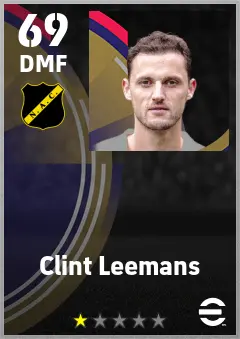 Clint Leemans eFootball 2026 player card — 69 OVR DMF