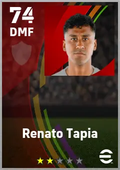 Renato Tapia eFootball 2026 player card — 74 OVR DMF