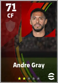 Andre Gray eFootball 2026 player card — 71 OVR CF