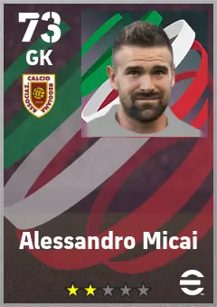 Alessandro Micai eFootball 2026 player card — 73 OVR GK