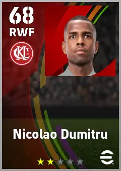 Nicolao Dumitru eFootball 2026 player card — 68 OVR RWF