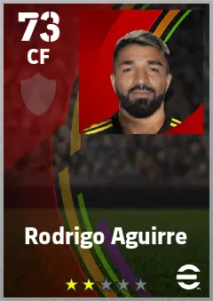 Rodrigo Aguirre eFootball 2026 player card — 73 OVR CF