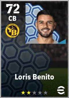 Loris Benito eFootball 2026 player card — 72 OVR CB