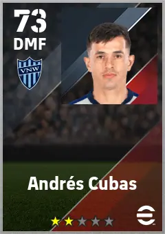 Andres Cubas eFootball 2026 player card — 73 OVR DMF