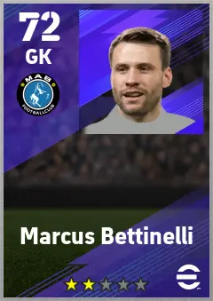 Marcus Bettinelli eFootball 2026 player card — 72 OVR GK