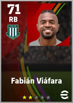 Fabian Viafara eFootball 2026 player card — 71 OVR RB