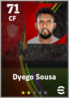 Dyego Sousa eFootball 2026 player card — 71 OVR CF