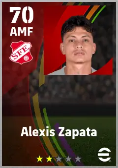 Alexis Zapata eFootball 2026 player card — 70 OVR AMF