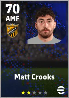 Matt Crooks eFootball 2026 player card — 70 OVR AMF