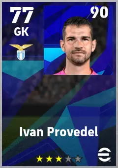 Ivan Provedel eFootball 2026 player card — 77 OVR GK