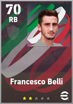 Francesco Belli eFootball 2026 player card — 70 OVR RB