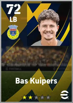 Bas Kuipers eFootball 2026 player card — 72 OVR LB