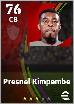 Presnel Kimpembe eFootball 2026 player card — 76 OVR CB