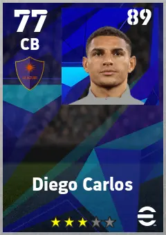 Diego Carlos eFootball 2026 player card — 77 OVR CB