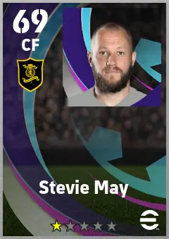 Stevie May eFootball 2026 player card — 69 OVR CF