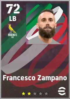 Francesco Zampano eFootball 2026 player card — 72 OVR LB