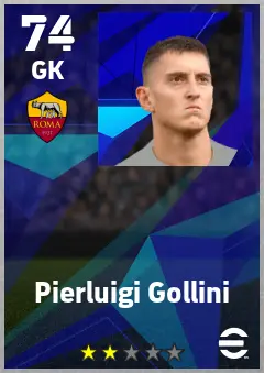 Pierluigi Gollini eFootball 2026 player card — 74 OVR GK