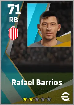 Rafael Barrios eFootball 2026 player card — 71 OVR RB