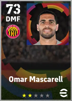 Omar Mascarell eFootball 2026 player card — 73 OVR DMF