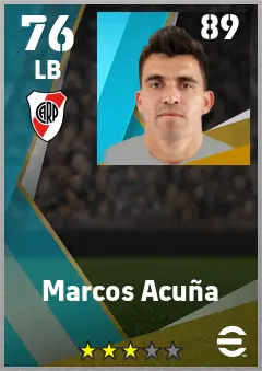 Marcos Acuna eFootball 2026 player card — 76 OVR LB