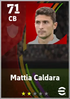 Mattia Caldara eFootball 2026 player card — 71 OVR CB