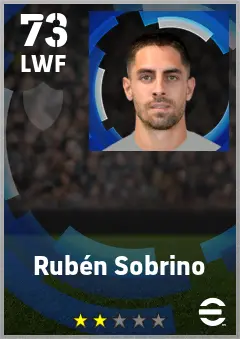 Ruben Sobrino eFootball 2026 player card — 73 OVR LWF