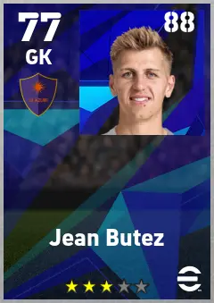 Jean Butez eFootball 2026 player card — 77 OVR GK