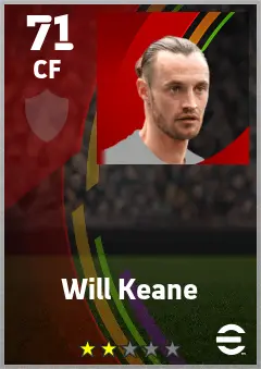 Will Keane eFootball 2026 player card — 71 OVR CF