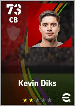 Kevin Diks eFootball 2026 player card — 73 OVR CB