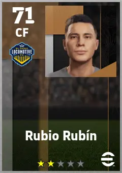 Rubio Rubin eFootball 2026 player card — 71 OVR CF