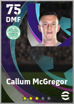 Callum McGregor eFootball 2026 player card — 75 OVR DMF