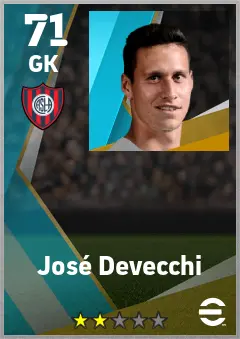 Jose Devecchi eFootball 2026 player card — 71 OVR GK