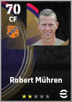 Robert Muhren eFootball 2026 player card — 70 OVR CF
